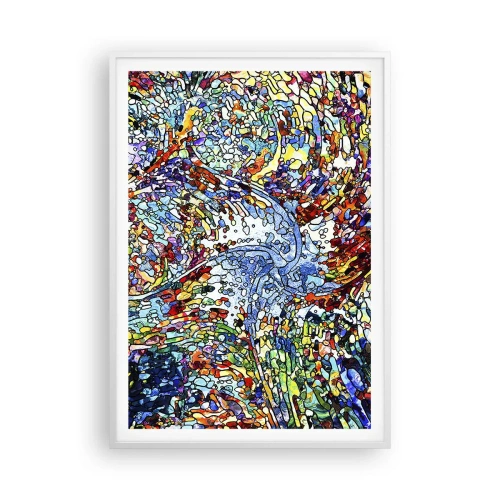 Plagát v bielom ráme - Vitráž s kvapkami - 70x100 cm