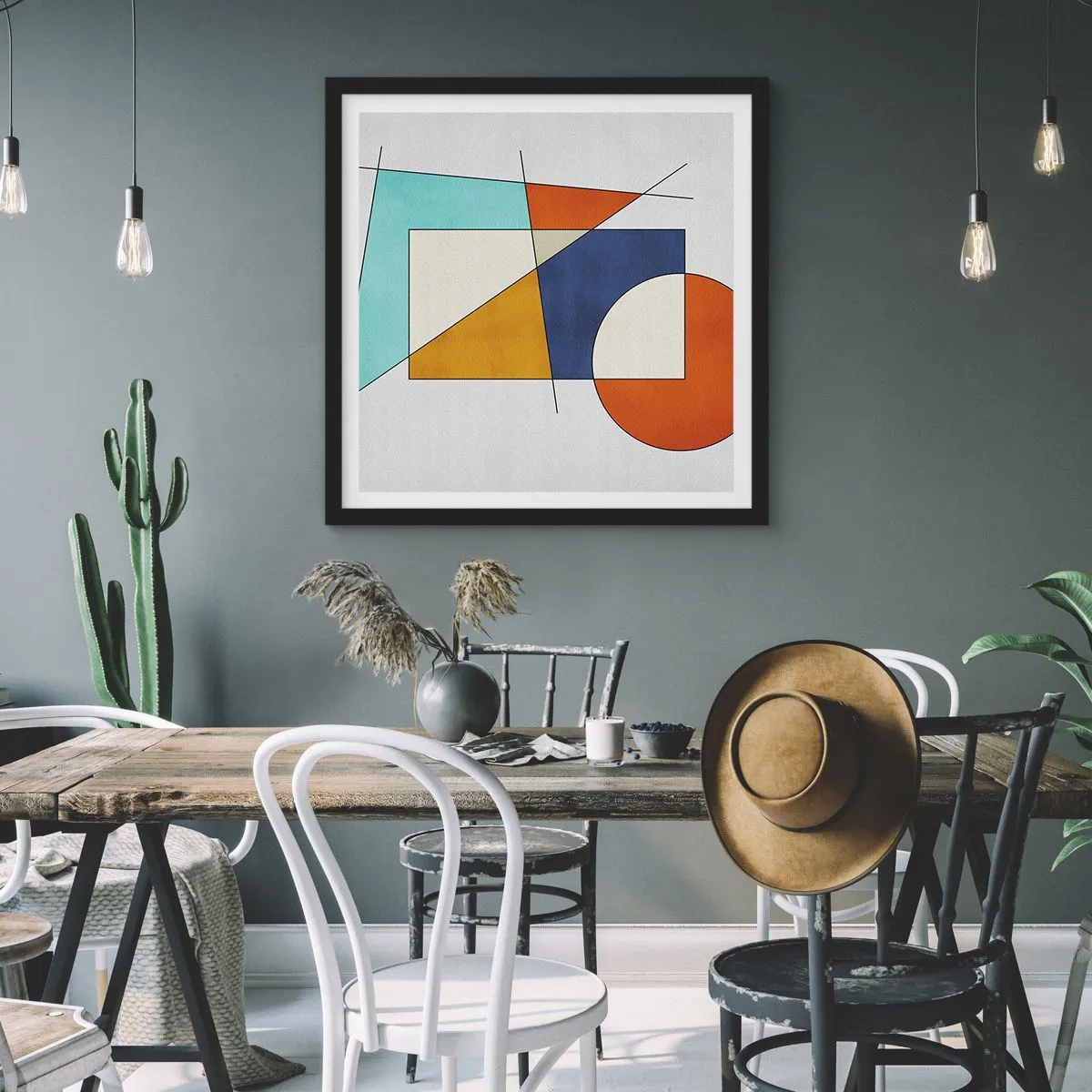 Plagát v čiernom ráme - Abstrakcia: modernistická zábava - 30x30 cm