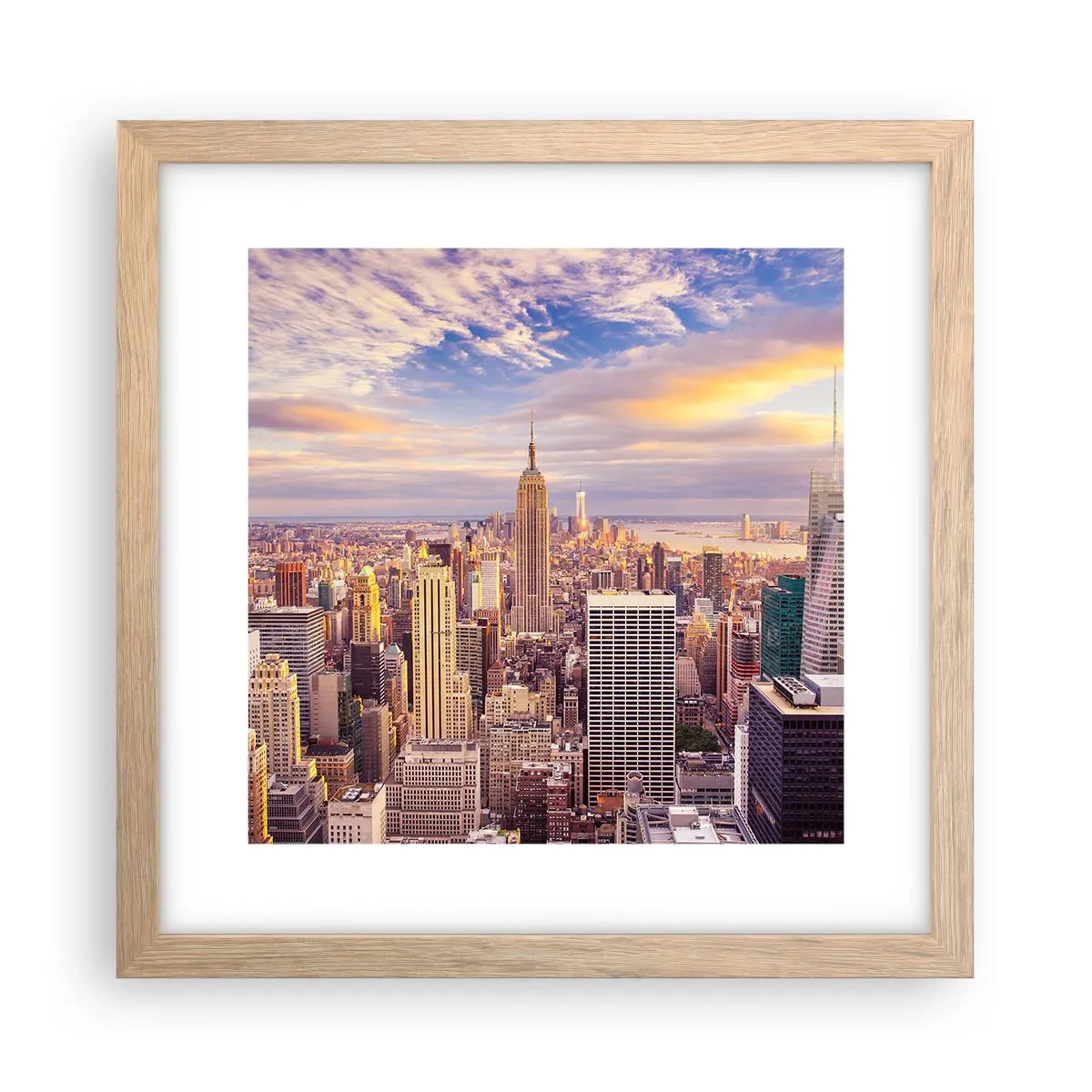 Plagát v ráme zo svetlého duba - Dosiahnuť samotné oblaky - 30x30 cm