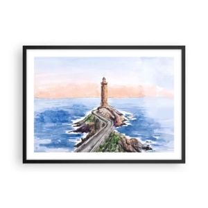 Plagát v čiernom ráme - Tvárou v tvár moru - 70x50 cm
