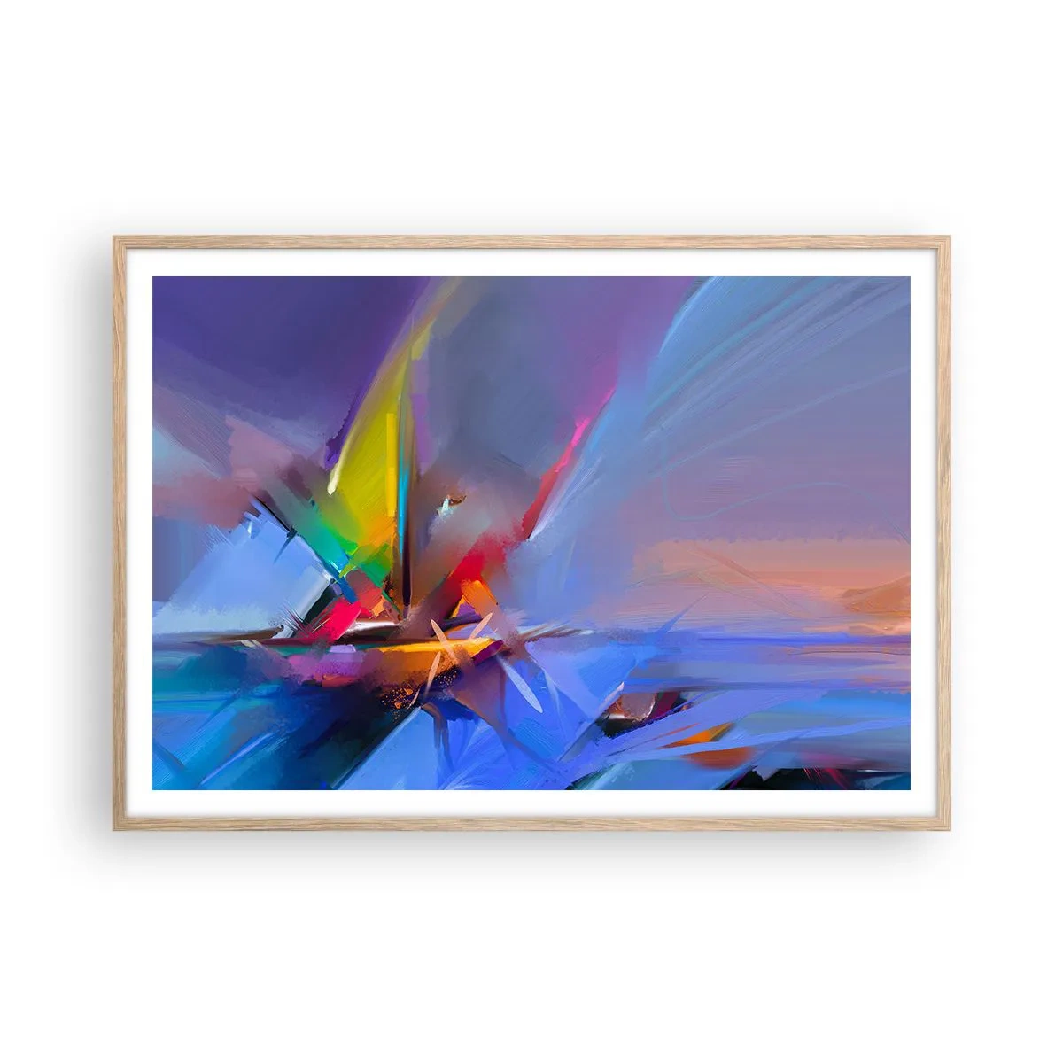 Plagát v ráme zo svetlého duba - Preletela ako vták - 100x70 cm