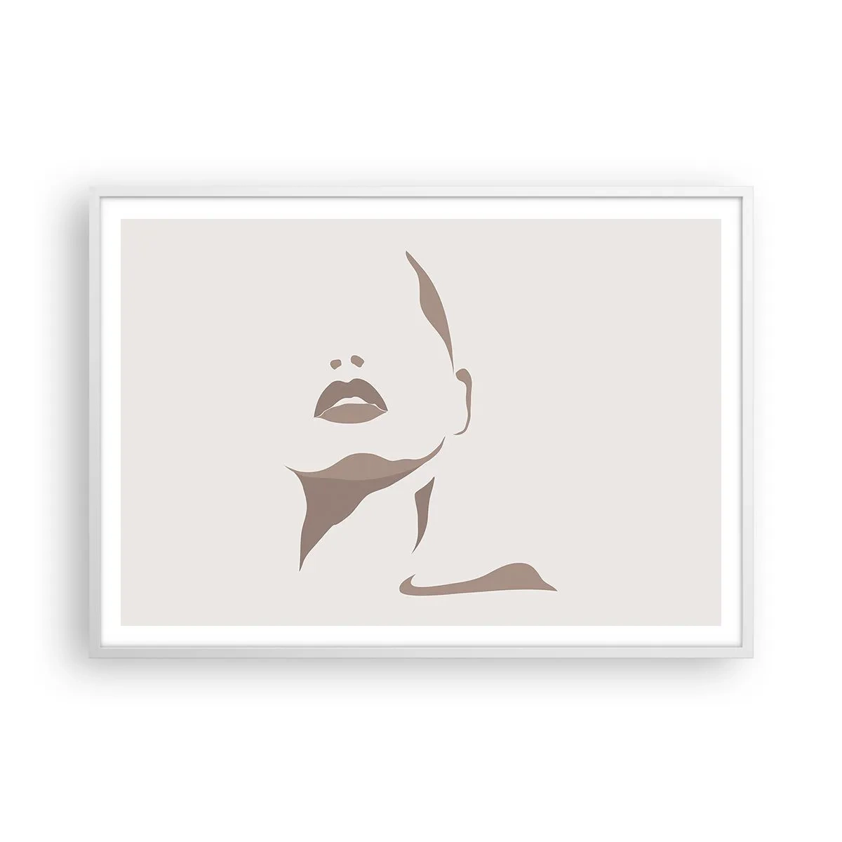 Plagát v bielom ráme - Stvorená zo svetla a tieňa - 100x70 cm