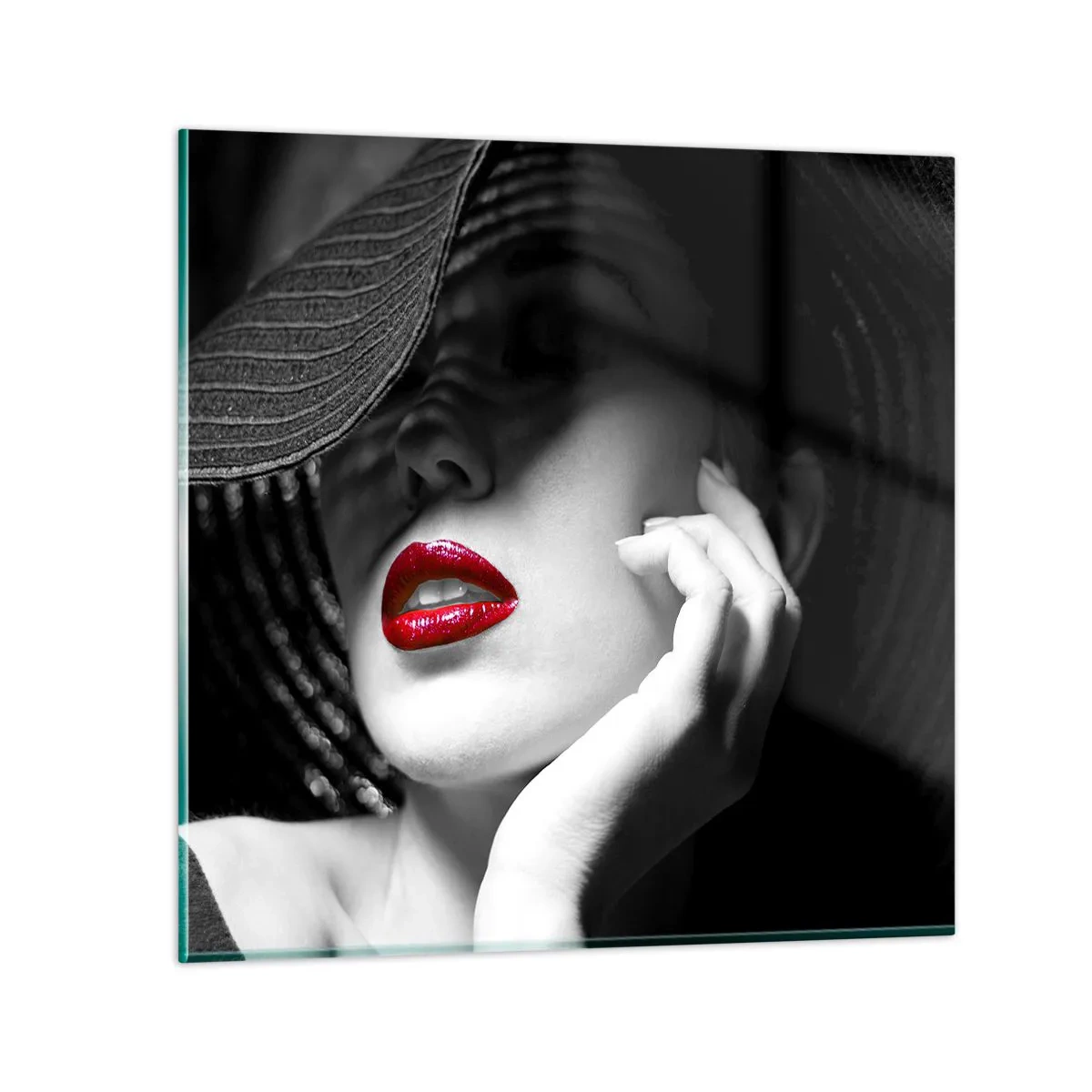 Obraz na skle - Štúdia v šarlátovej - 50x50 cm