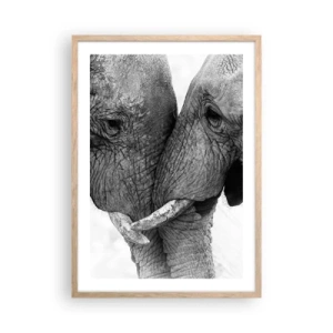 Plagát v ráme zo svetlého duba - Úprimné vyznanie - 50x70 cm