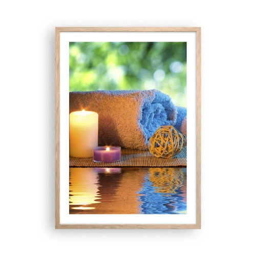 Plagát v ráme zo svetlého duba - Čas pre telo - 50x70 cm