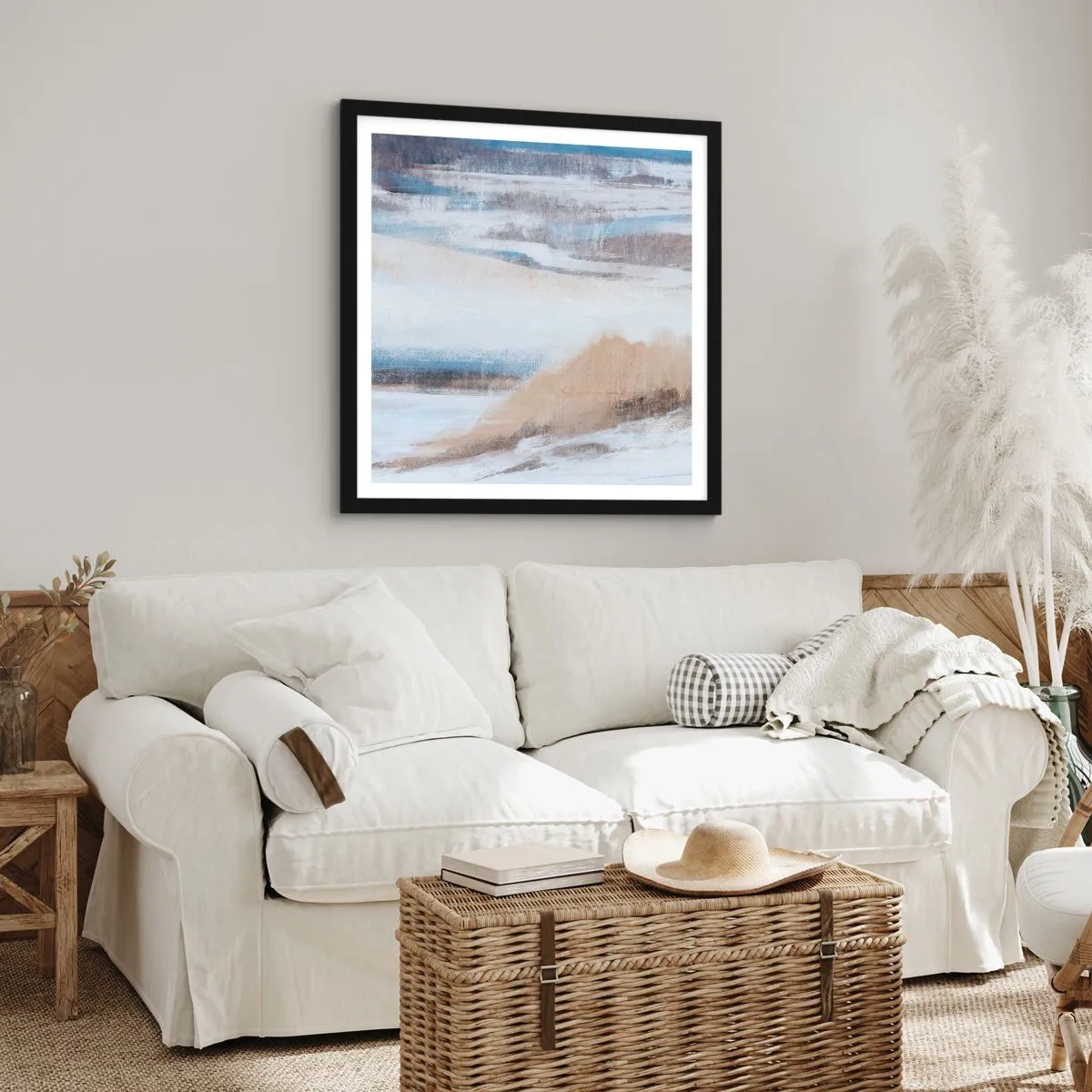 Plagát v čiernom ráme - Zimná kompozícia - 40x40 cm