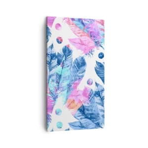 Obraz na plátne - Chocholy v ružovej a blankytnej - 45x80 cm