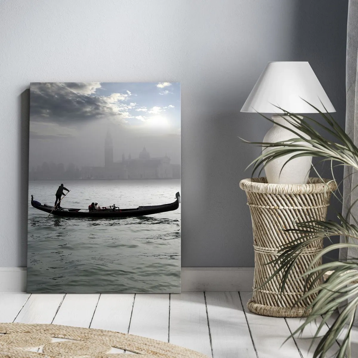 Obraz na plátne - Rozprávkové mesto z vody a hmly - 50x70 cm