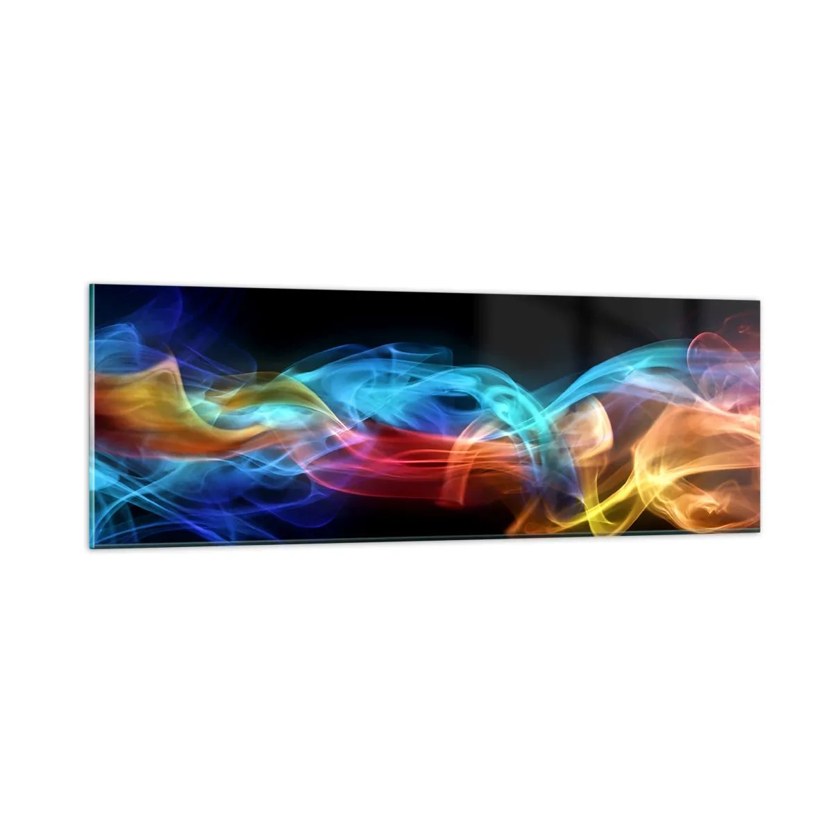 Obraz na skle - Dúhový tanec hmly - 90x30 cm