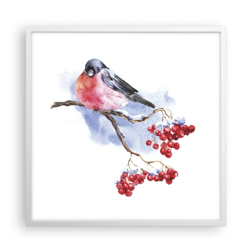 Plagát v bielom ráme - Farebná zima - 60x60 cm