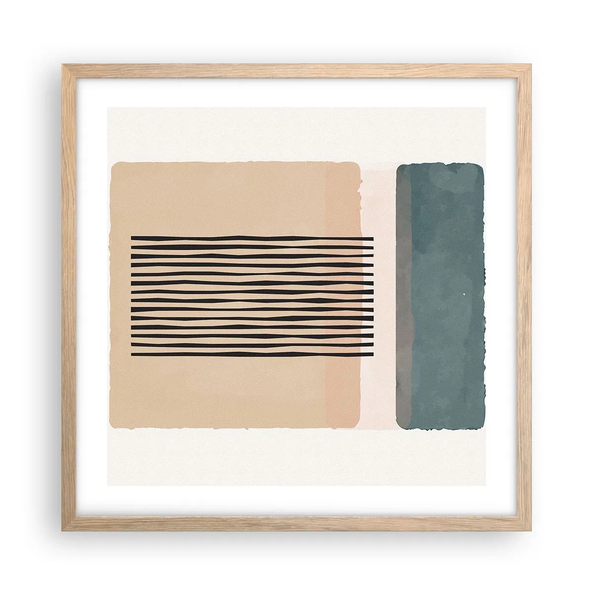 Plagát v ráme zo svetlého duba - Všetko v poriadku - 50x50 cm