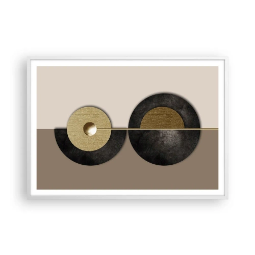Plagát v bielom ráme - Variácie okolo kruhu - 100x70 cm
