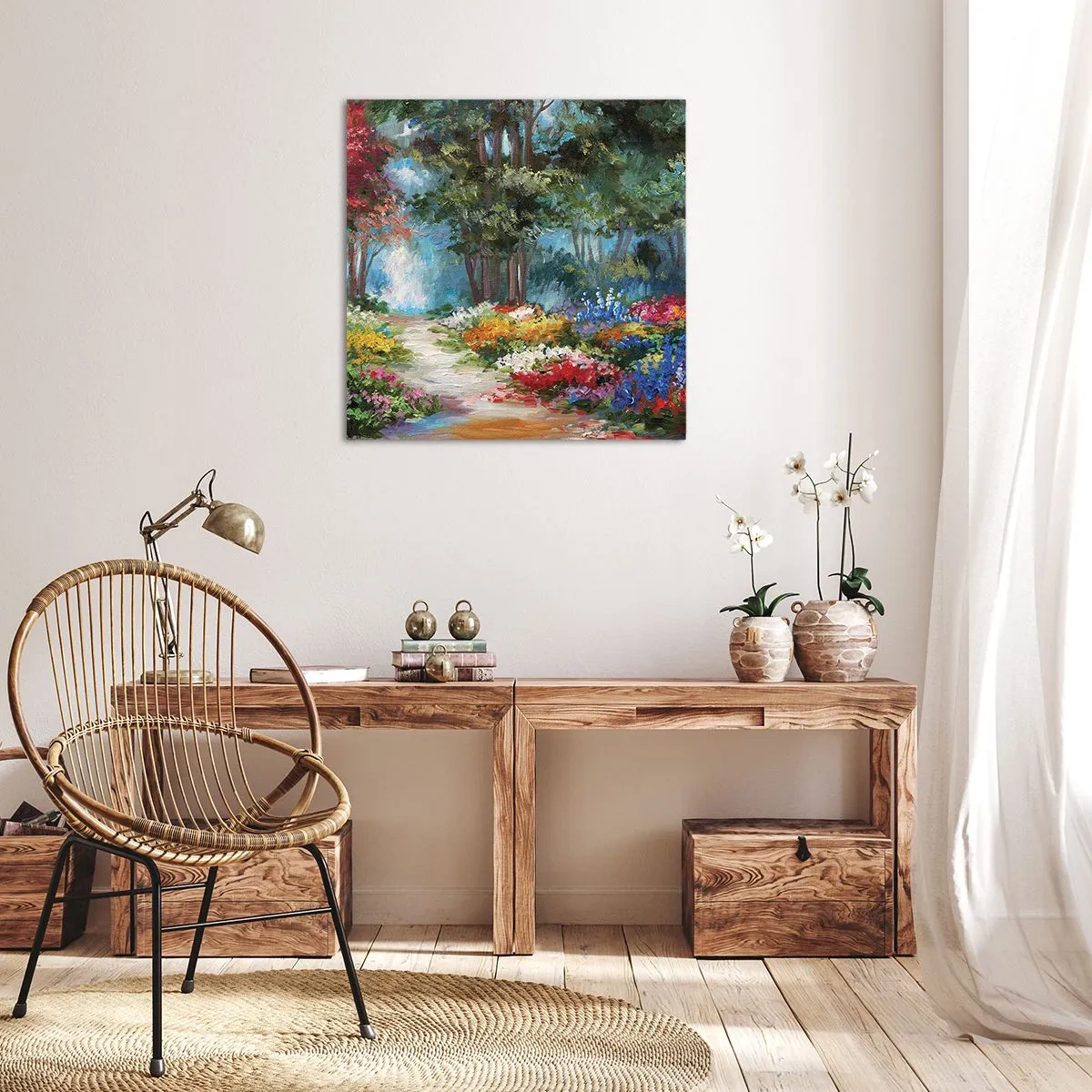 Obraz na plátne - Lesná záhrada, kvetinový les - 30x30 cm