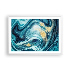 Plagát v bielom ráme - Modrý vír - 70x50 cm