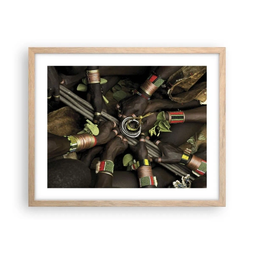 Plagát v ráme zo svetlého duba - Sme spolu - 50x40 cm