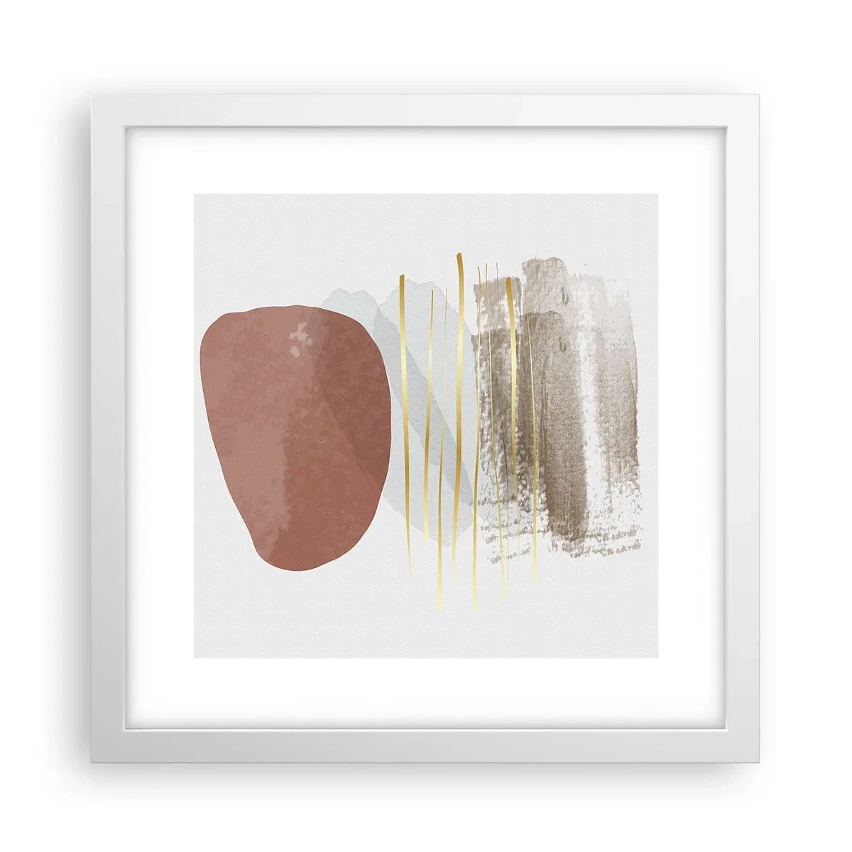 Plagát v bielom ráme - Abstraktná kolonáda - 30x30 cm