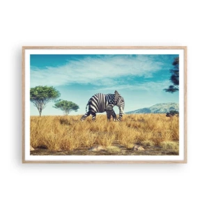 Plagát v ráme zo svetlého duba - Šedá už nie je v móde - 100x70 cm