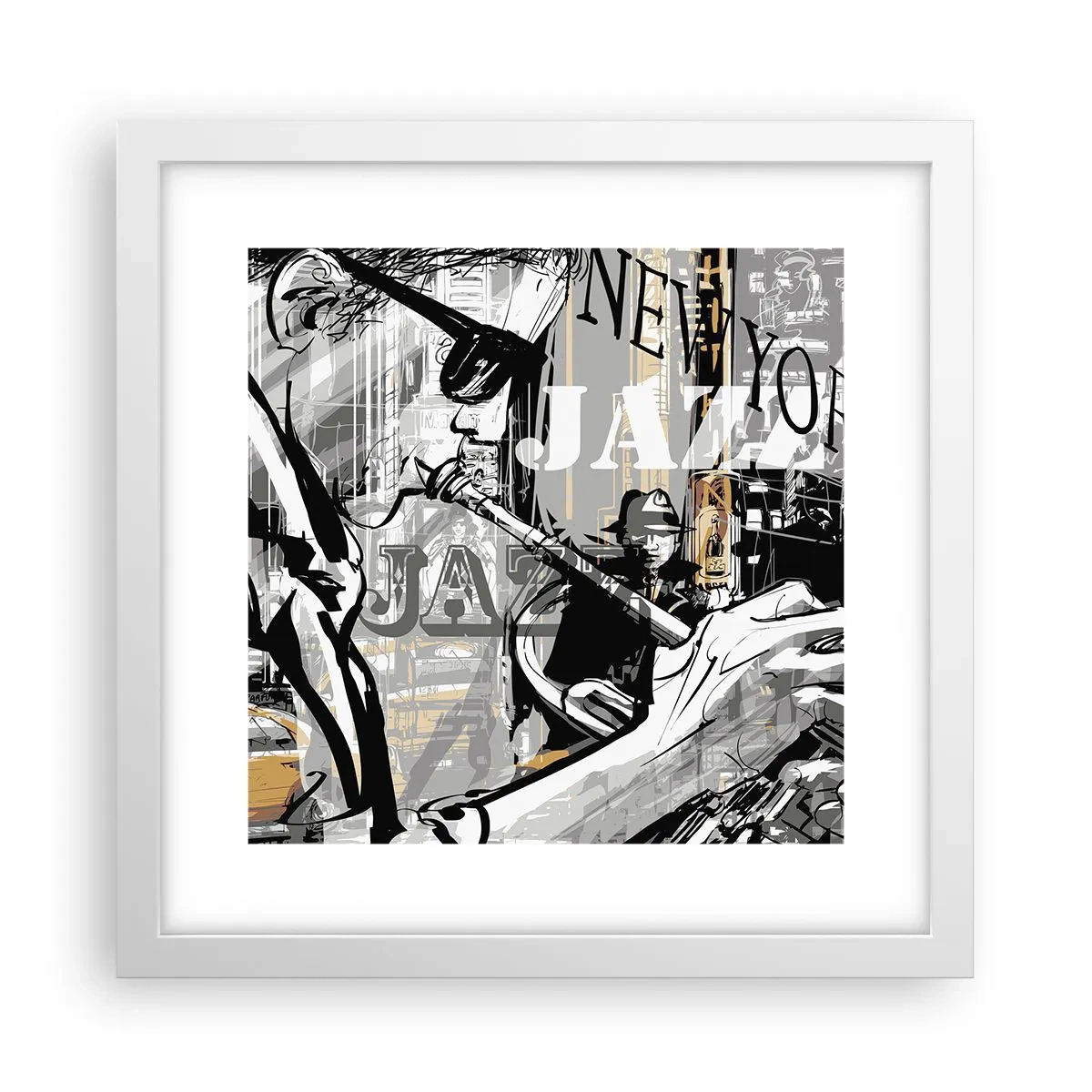 Plagát v bielom ráme - V rytme New Yorku - 30x30 cm