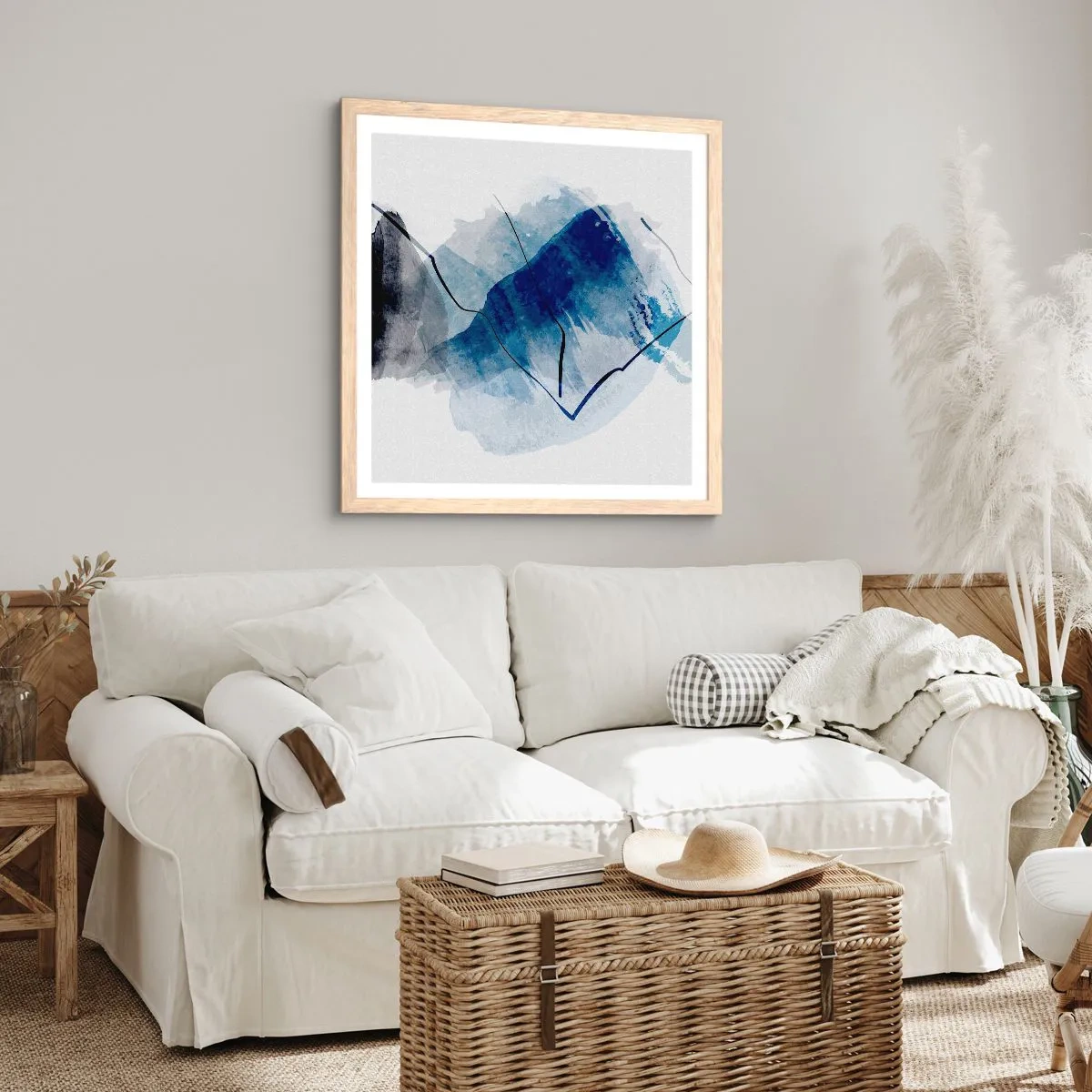 Plagát v ráme zo svetlého duba - Ľadová hora - 60x60 cm