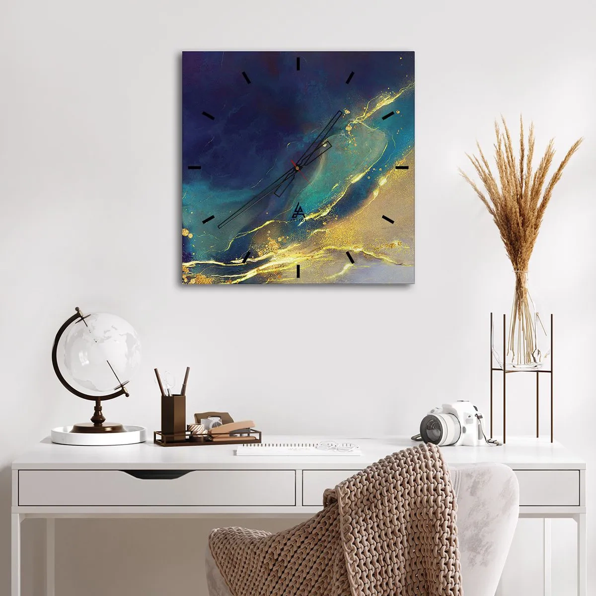 Nástenné hodiny - Zlatý močiar - 40x40 cm