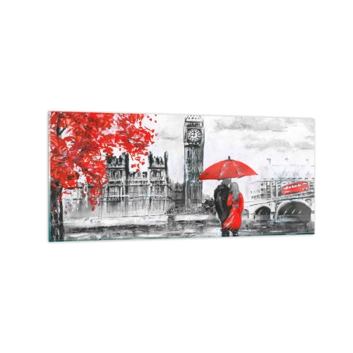 Obraz na skle - Zamilovaní do Londýna - 120x50 cm