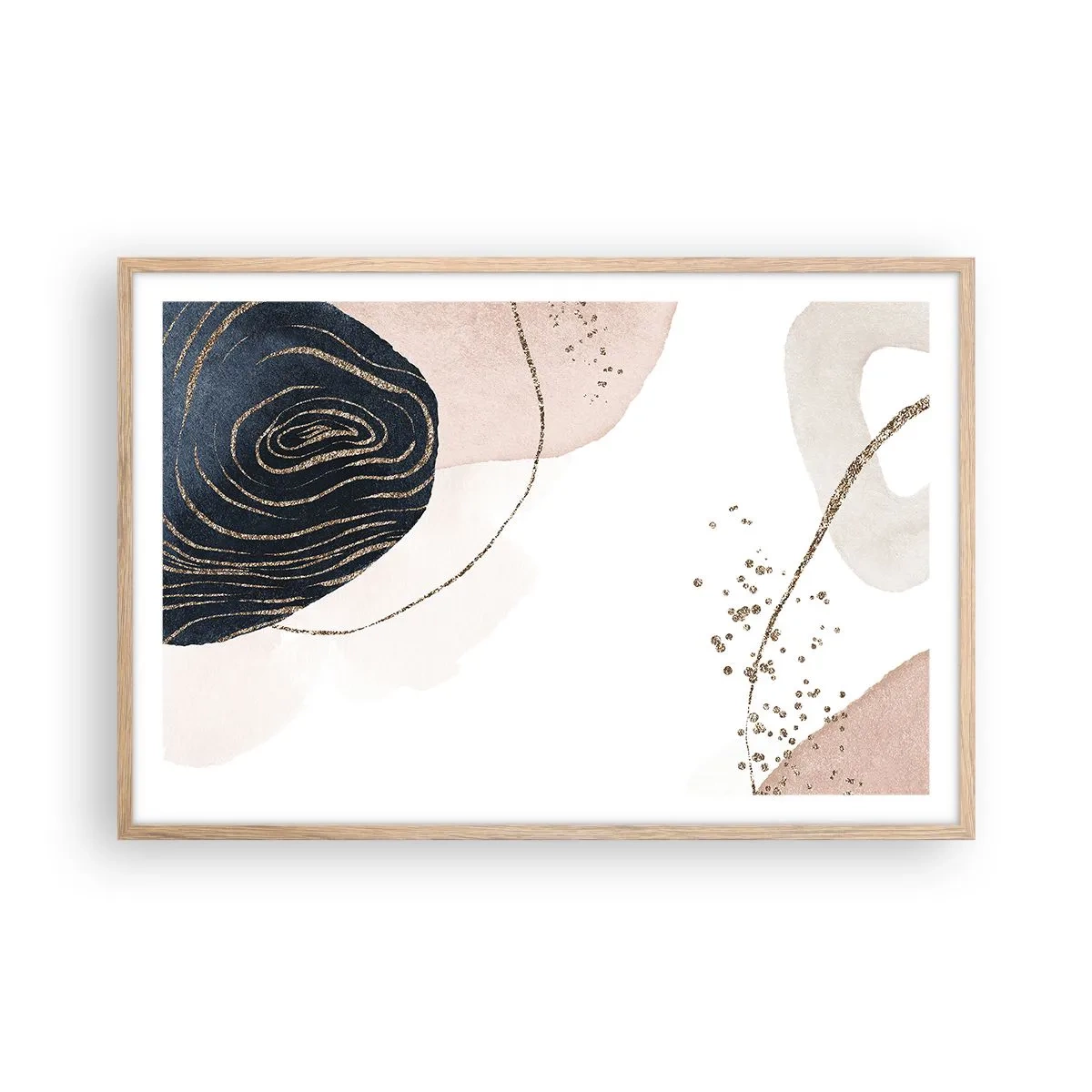 Plagát v ráme zo svetlého duba - Všetko plynie - 91x61 cm