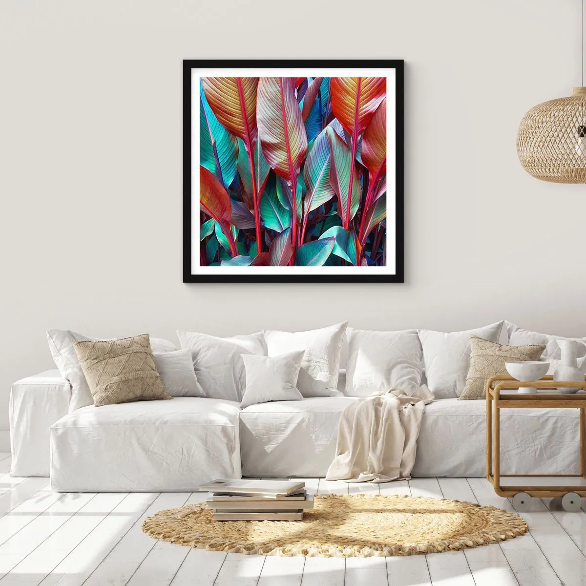 Plagát v čiernom ráme - Farebná húština - 60x60 cm