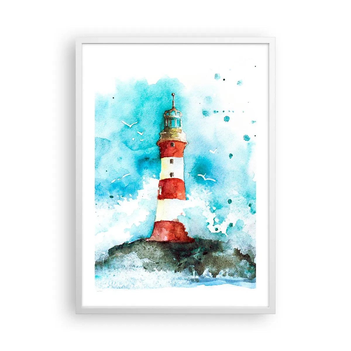 Plagát v bielom ráme - Jednota živlov - 50x70 cm