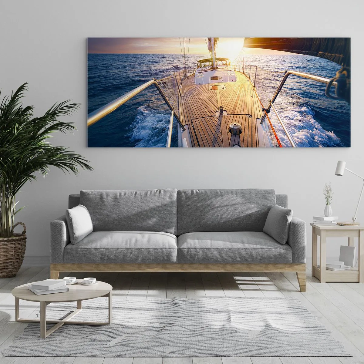 Obraz na skle - Bežiaca po vlnách - 100x40 cm