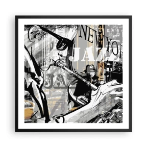 Plagát v čiernom ráme - V rytme New Yorku - 60x60 cm