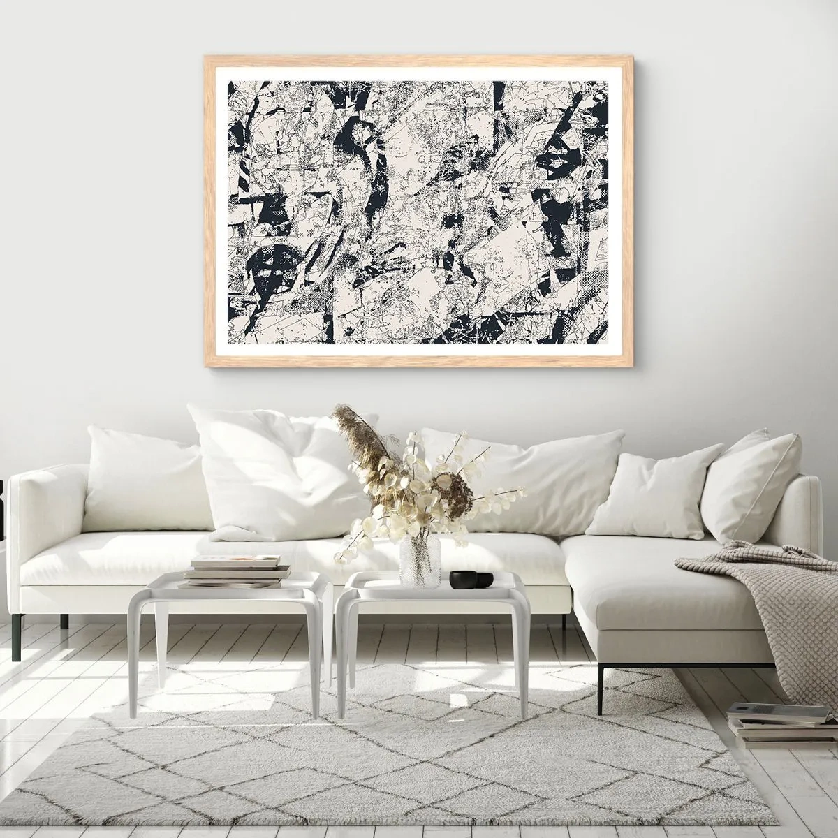 Plagát v ráme zo svetlého duba - Prelínanie protikladov - 91x61 cm