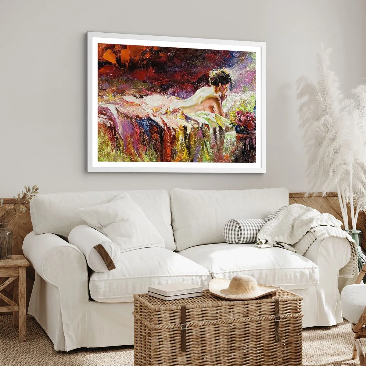 Plagát v bielom ráme - Zamyslená Venuša - 91x61 cm