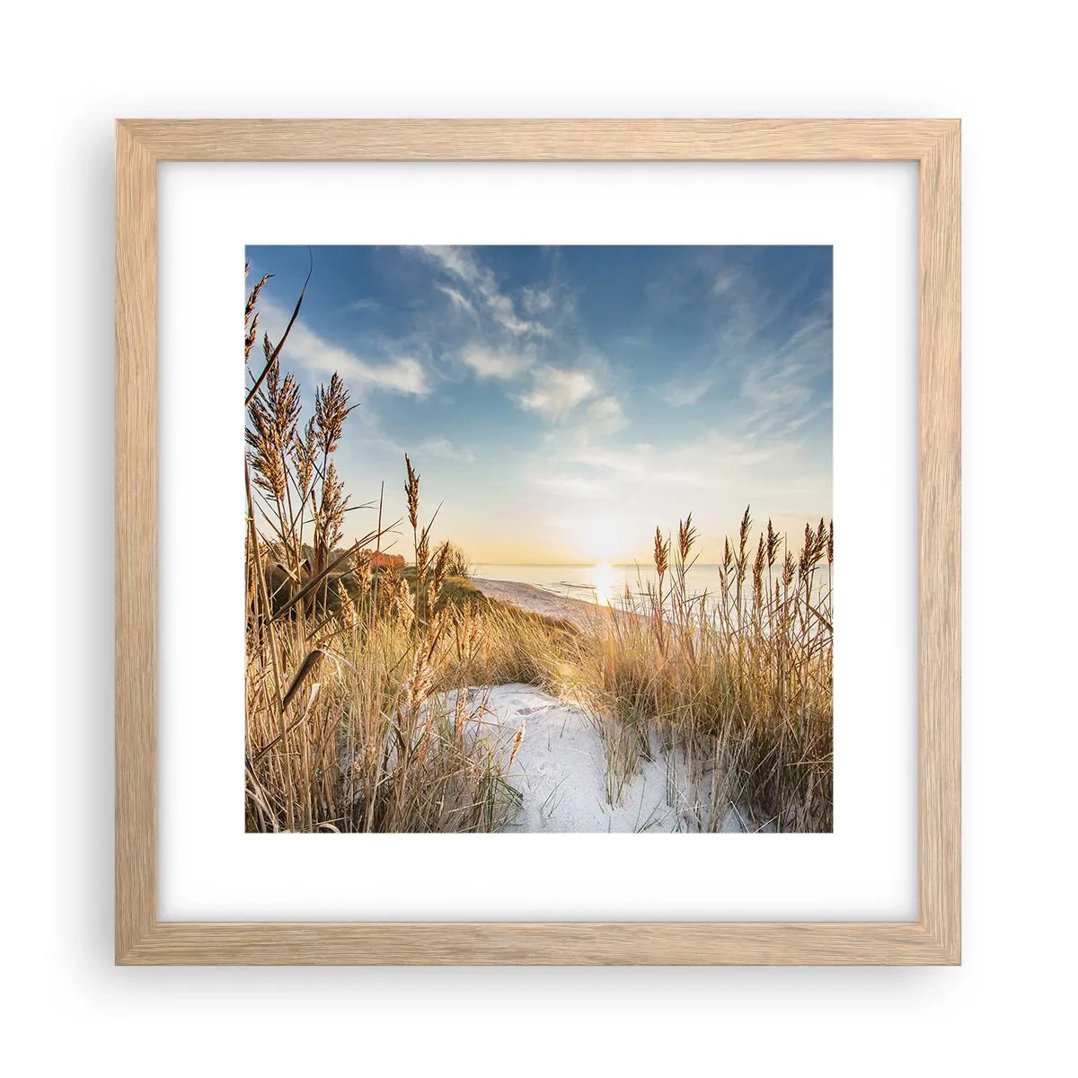 Plagát v ráme zo svetlého duba - Severná pláž - 30x30 cm