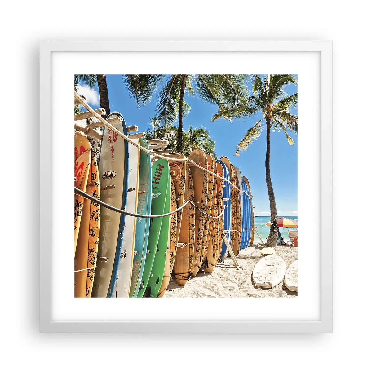 Plagát v bielom ráme - Slnečná zábava - 40x40 cm