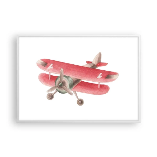 Plagát v bielom ráme - Pripravený na vysoký let - 100x70 cm