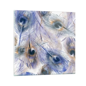 Obraz na skle - Kompozícia pávieho oka - 70x70 cm