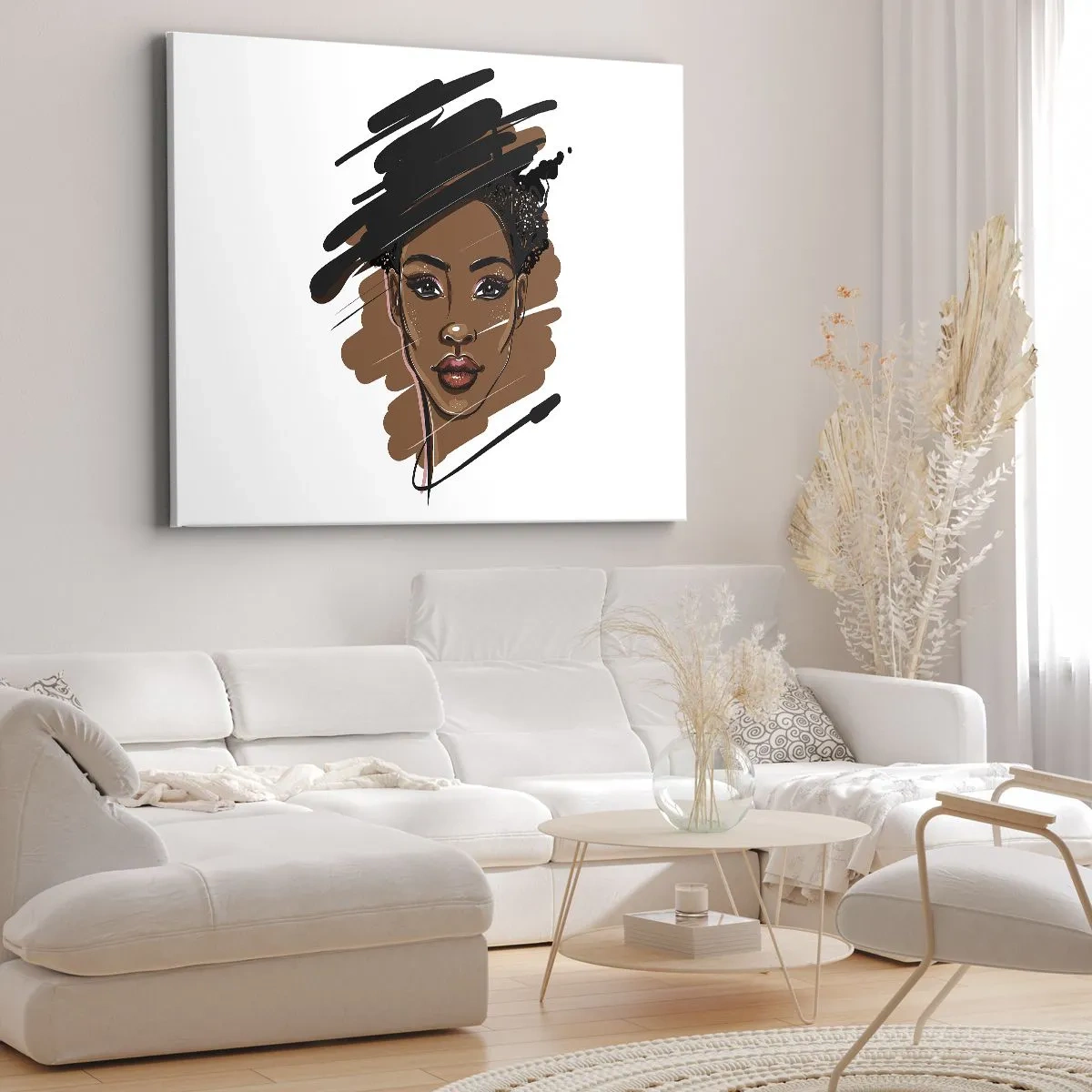 Obraz na plátne - Portrét ženy s umeleckými ťahmi farby - 70x50cm - Sladká ako čokoláda - Moderná nástenná dekorácia do obývacej izby a spálne ARTTOR