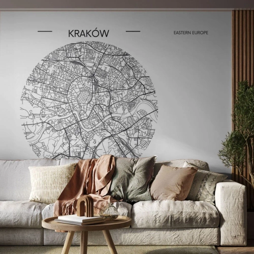 Fototapeta Premium Sand - Anatómia Krakova - Mapa, Krakov, Poľsko - 100x70 cm