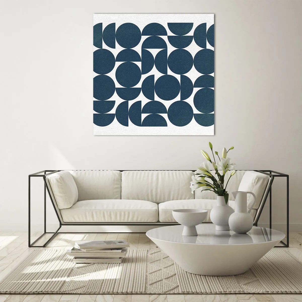 Obraz na skle - Kruhy a polkruhy - 50x50 cm