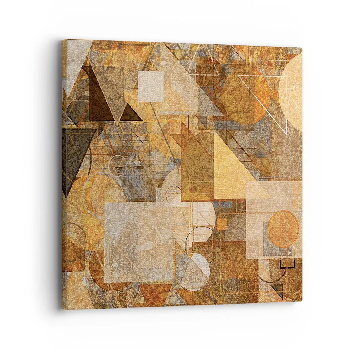Obraz na plátne - Kubistické bronzové štúdium - 30x30 cm