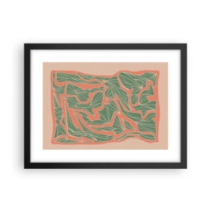 Plagát v čiernom ráme - Súboj koralov a zelene - 40x30 cm