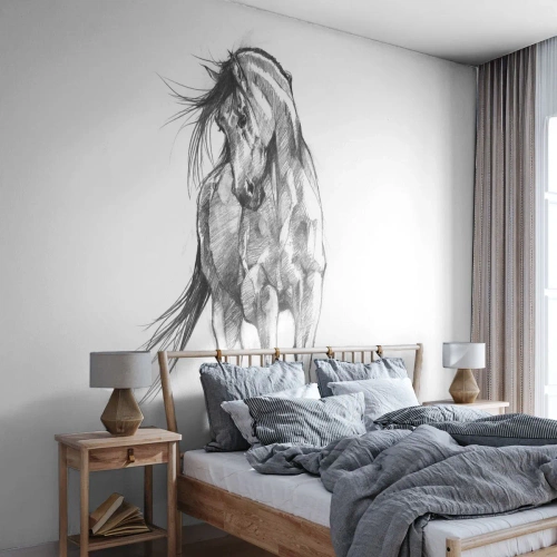 Fototapeta Premium Canvas - V ladnom kluse - Kôň, Grafika, Zvieratá - 200x140 cm