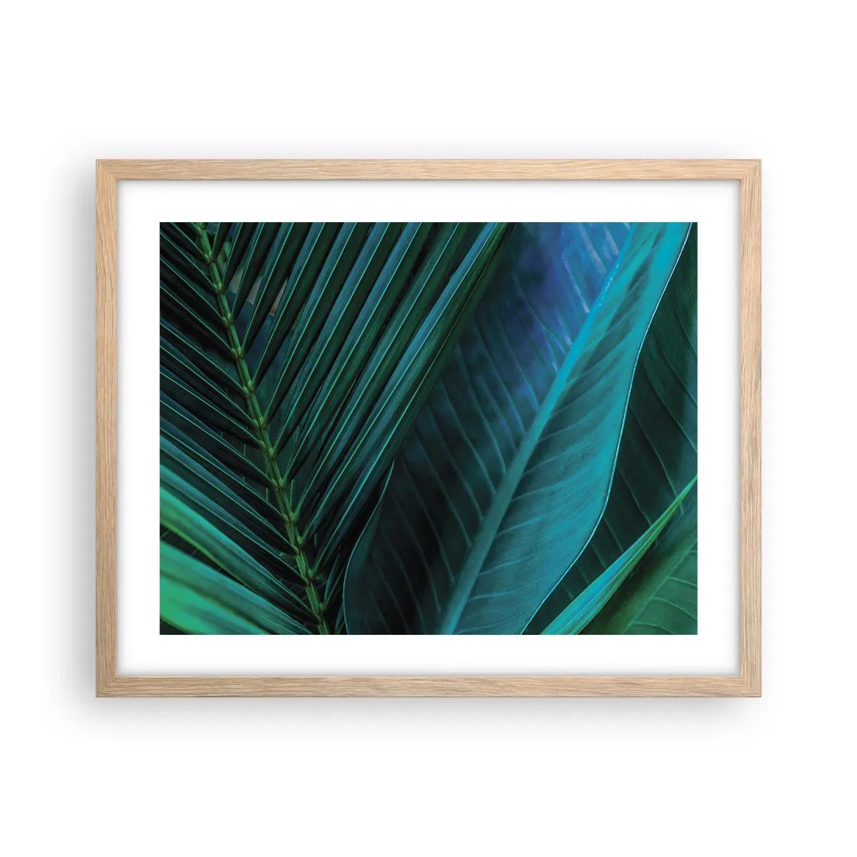 Plagát v ráme zo svetlého duba - Anatómia zelene - 50x40 cm