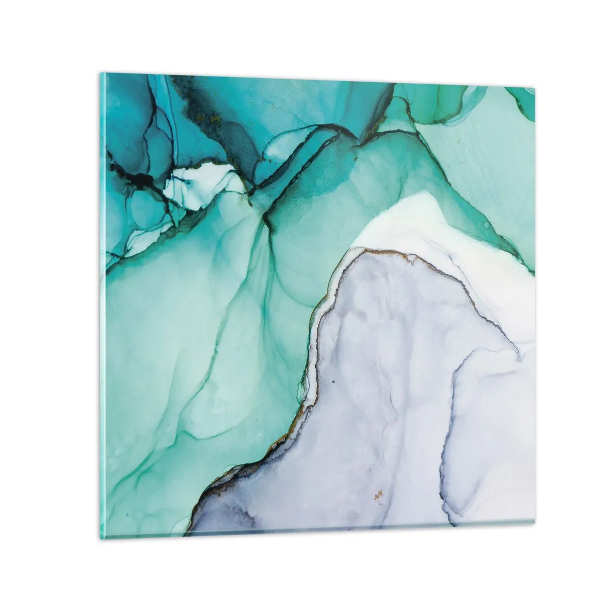 Obraz na skle - Štúdia v tyrkysovej - 50x50 cm