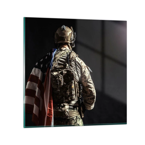 Obraz na skle - Práve preto - 50x50 cm