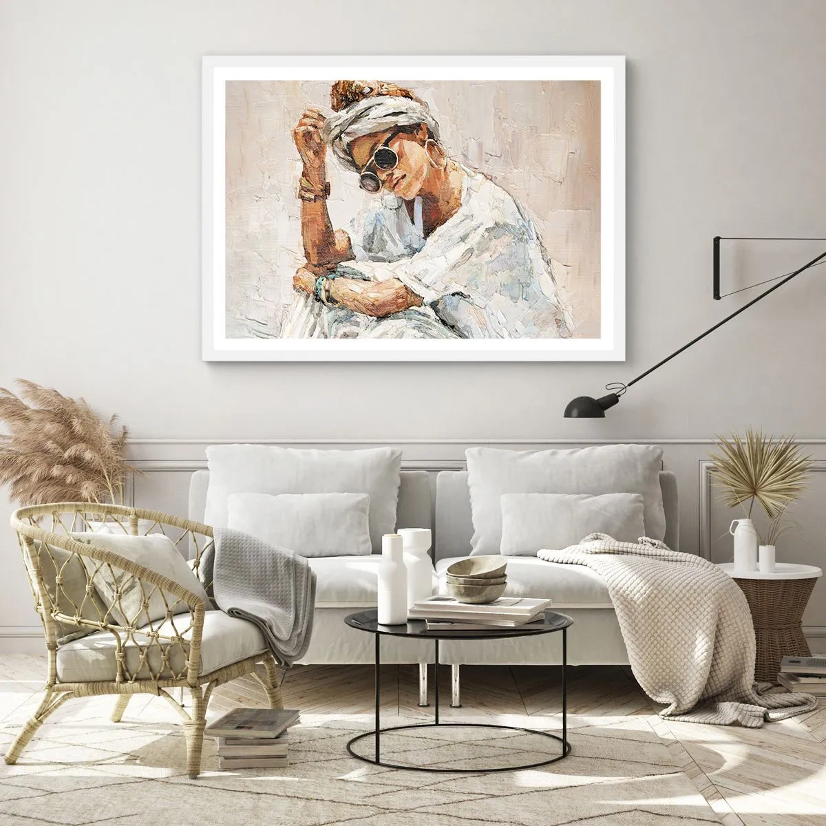 Plagát v bielom ráme - Portrét v plnom slnku - 100x70 cm