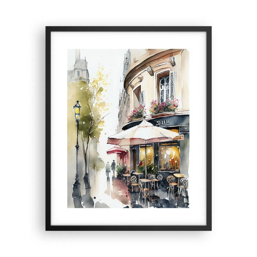 Plagát v čiernom ráme - Parížske ráno - 40x50 cm
