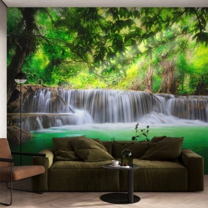 Fototapeta Standard Eco - Vodopád v zeleni - Krajina, Vodopád, národný park - 200x140 cm