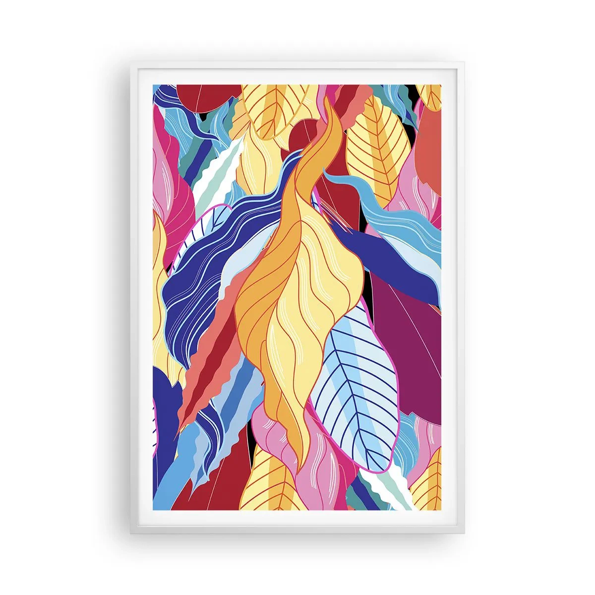 Plagát v bielom ráme - Farebný neporiadok - 70x100 cm