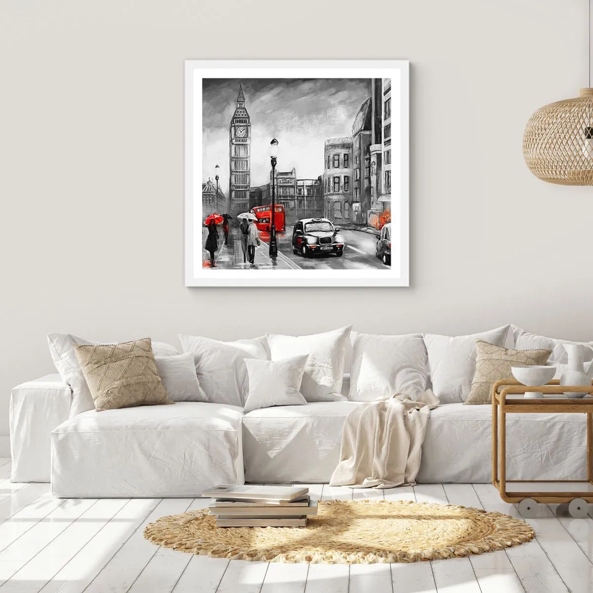 Plagát v bielom ráme - Vôbec nie šedé mesto - 40x40 cm